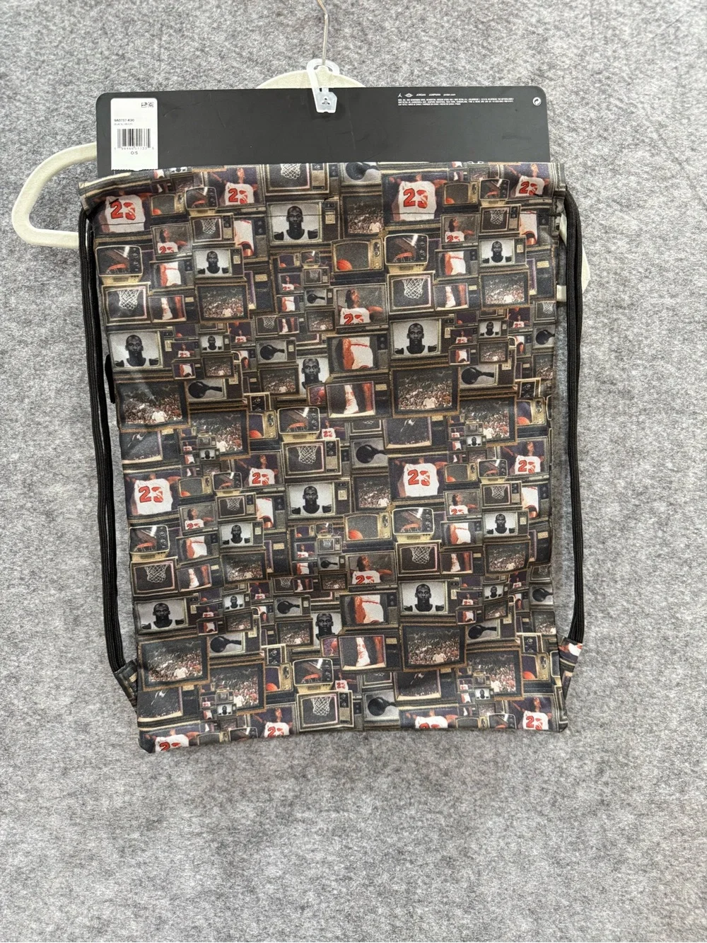 Jordan 23 Graphic Drawstring Backpack - Black Multicolor Print UNISEX BAG